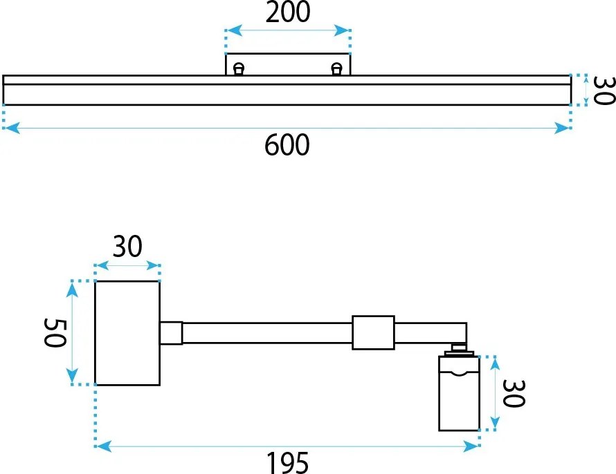 Toolight Toolight, LED nástenné svietidlo, 60cm, 9W, 4000K, 1000lm, APP1873-1W, Zlatá, OSW-66028
