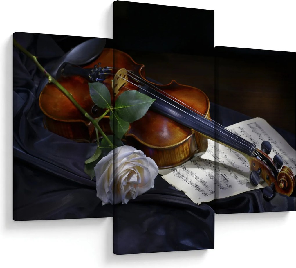 Obraz - Ruže a husle (90x60 cm)