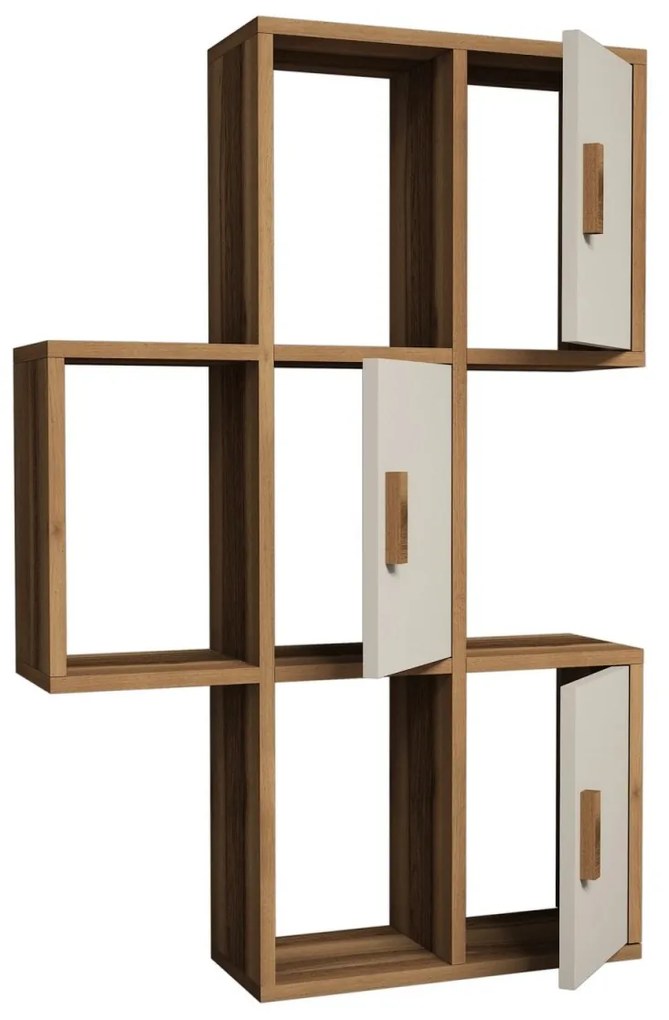 Nástenná polica FLORA 50 cm dub jantárový/krémová