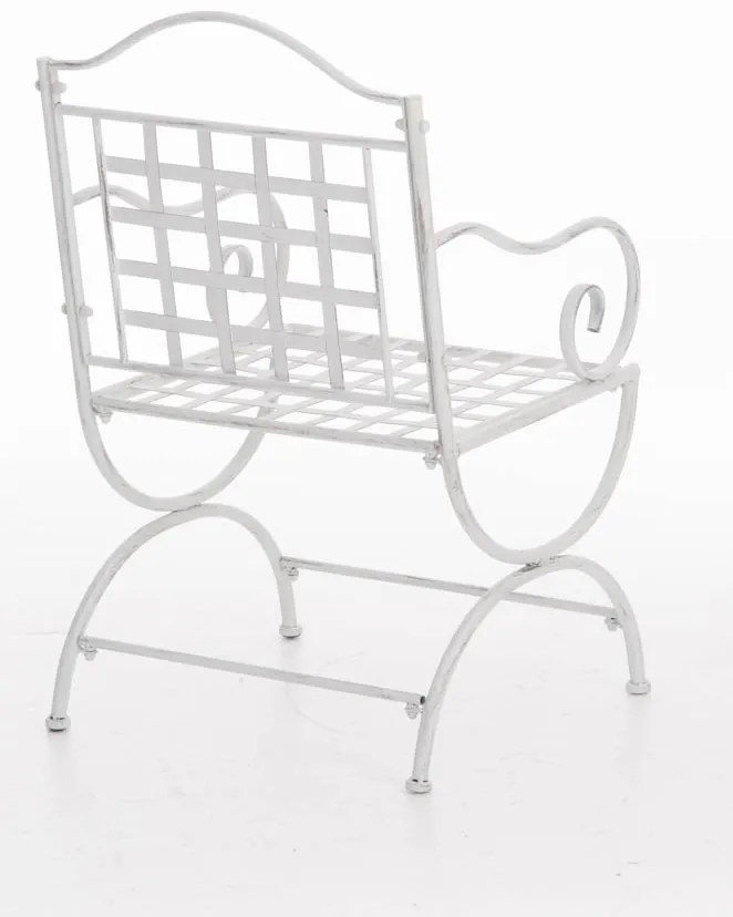 Kovová stolička Lotta s područkami - Biela antik