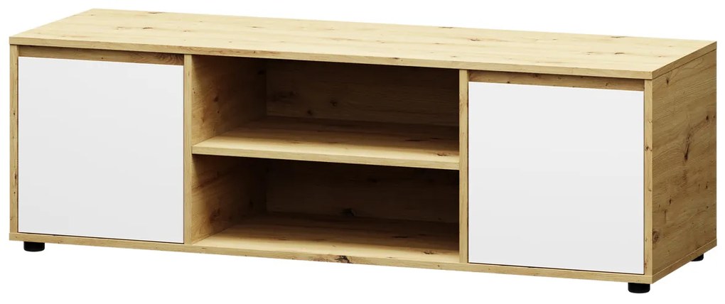 TV stolík Norman TV-E-2D - biela / dub wotan