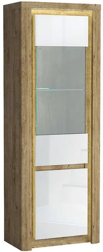 Vitrína Livinio L4 Ribbeck/Biely lesk