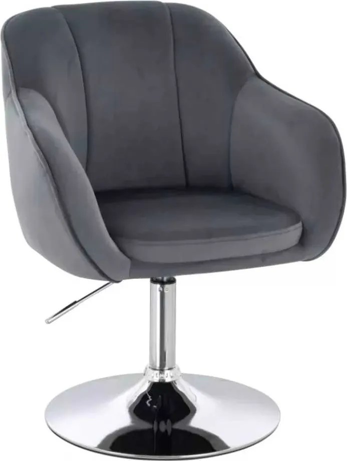 LuxuryForm DESIGN Stolička AVOLA VELUR na striebornom tanieri - tmavo šedá