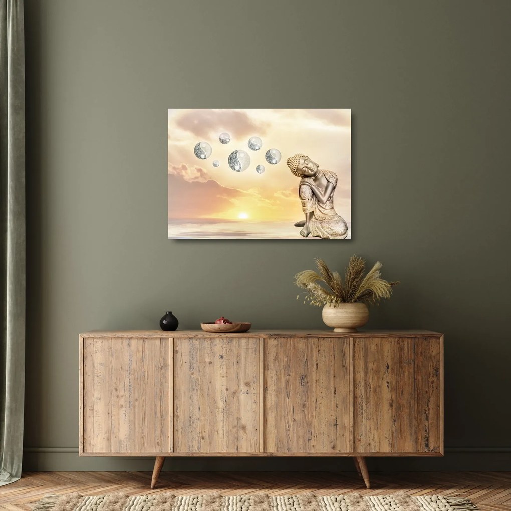 Sklenený obraz - Čas meditácie (70x50 cm)