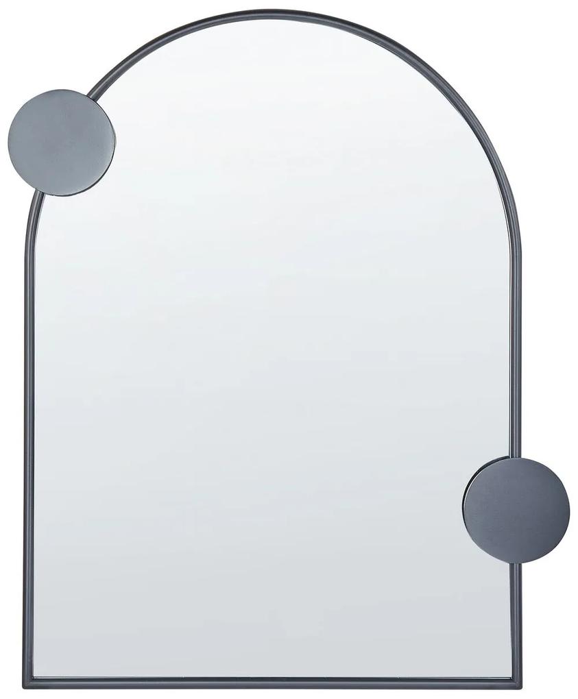 Kovové nástenné zrkadlo 69 x 80 cm čierne AULON Beliani