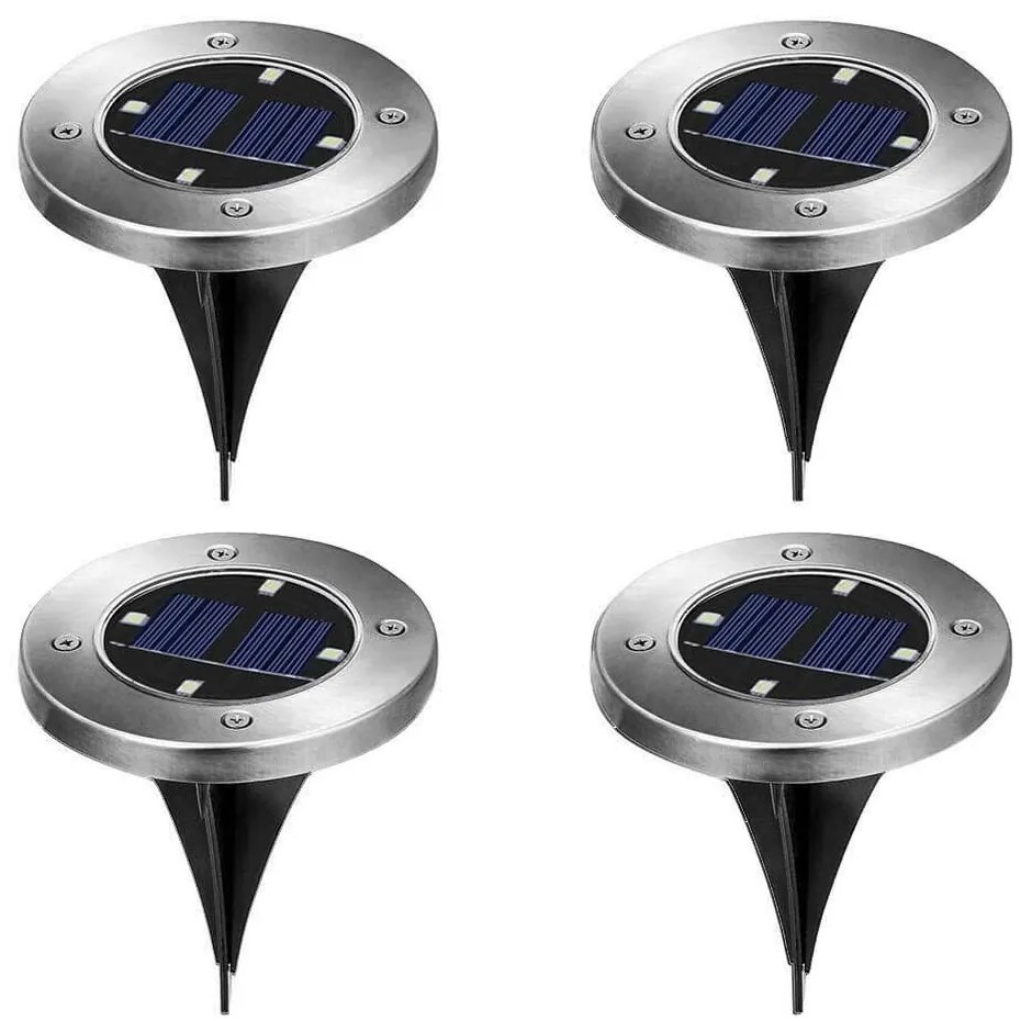 Zabudovateľné vonkajšie solárne svietidlo, 4 ks