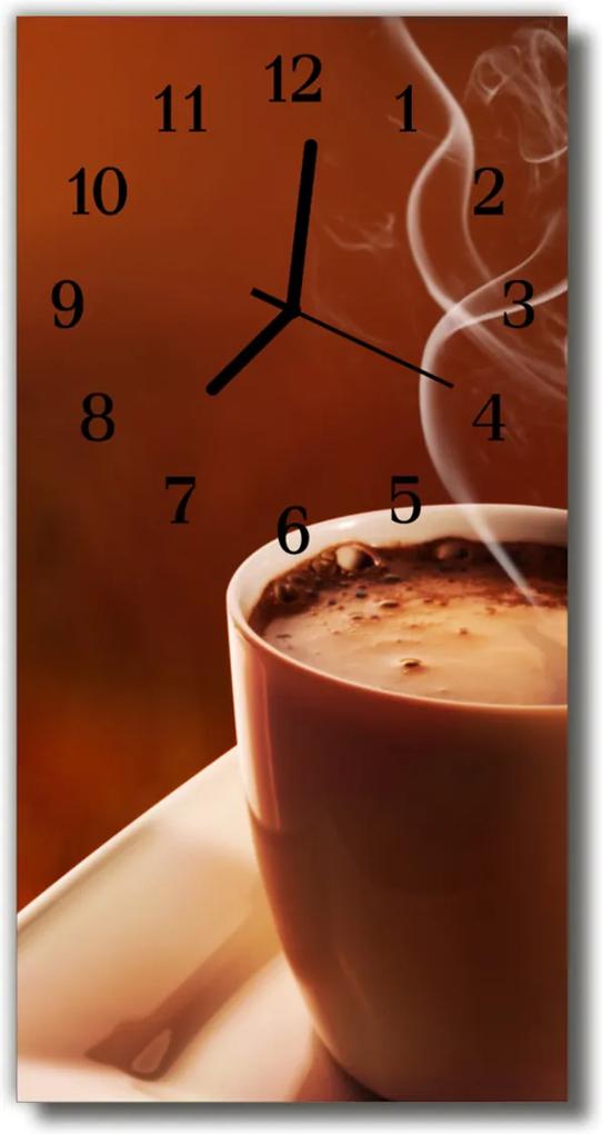Sklenené hodiny vertikálne  Béžový šálka kávy