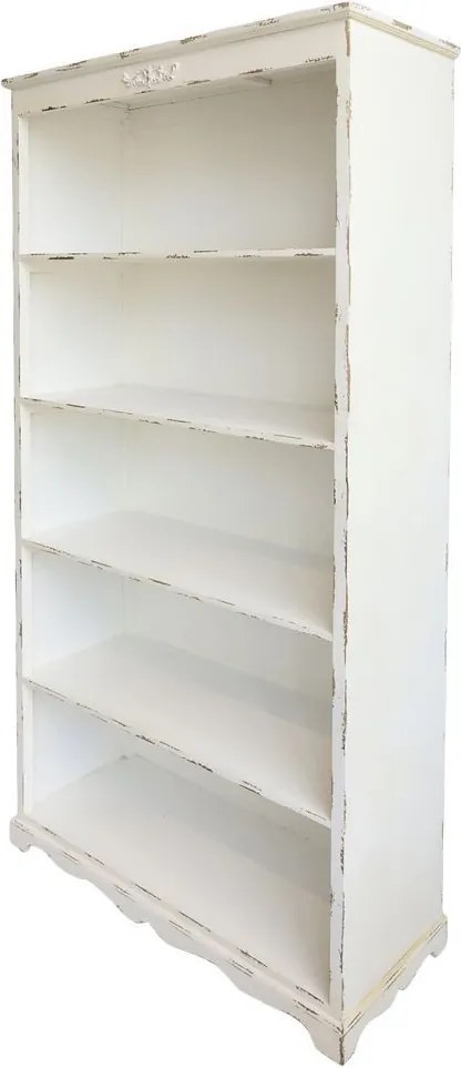 Krémová antik drevená knižnica s policami Jacquline - 106*39*200 cm
