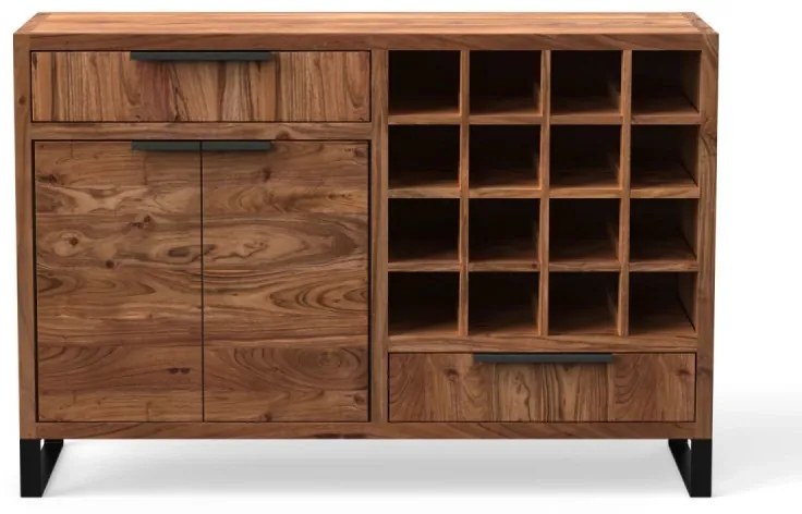 furniture-nabytek.cz - Masívna komoda Sydney z akácie, lakovaná, hnedá – 126×45×84 cm