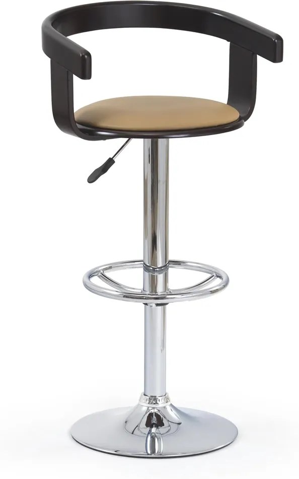 Barová stolička H-8 - wenge / kávová / chróm