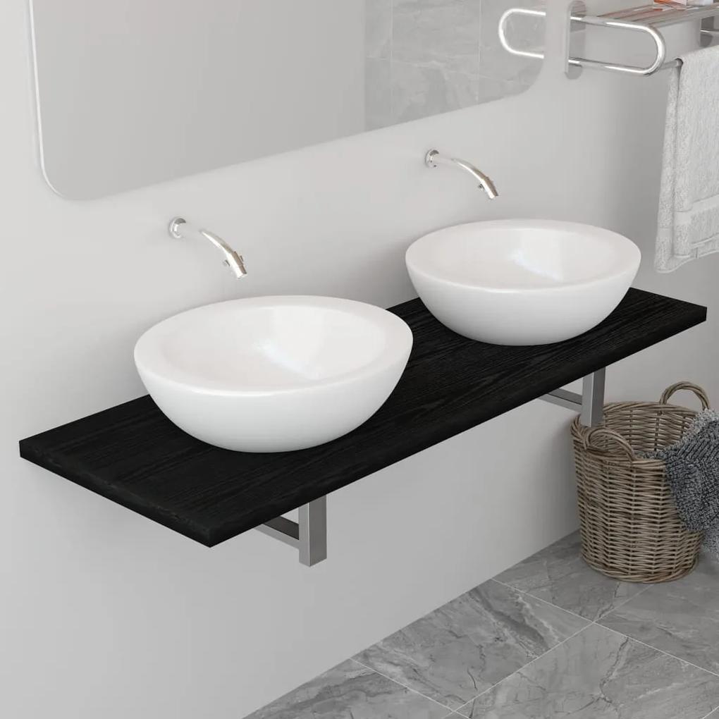 vidaXL Kúpeľňový nábytok, čierny 120x40x16,3 cm