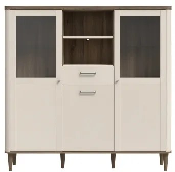 Vitrína VIRO hnedá/béžová