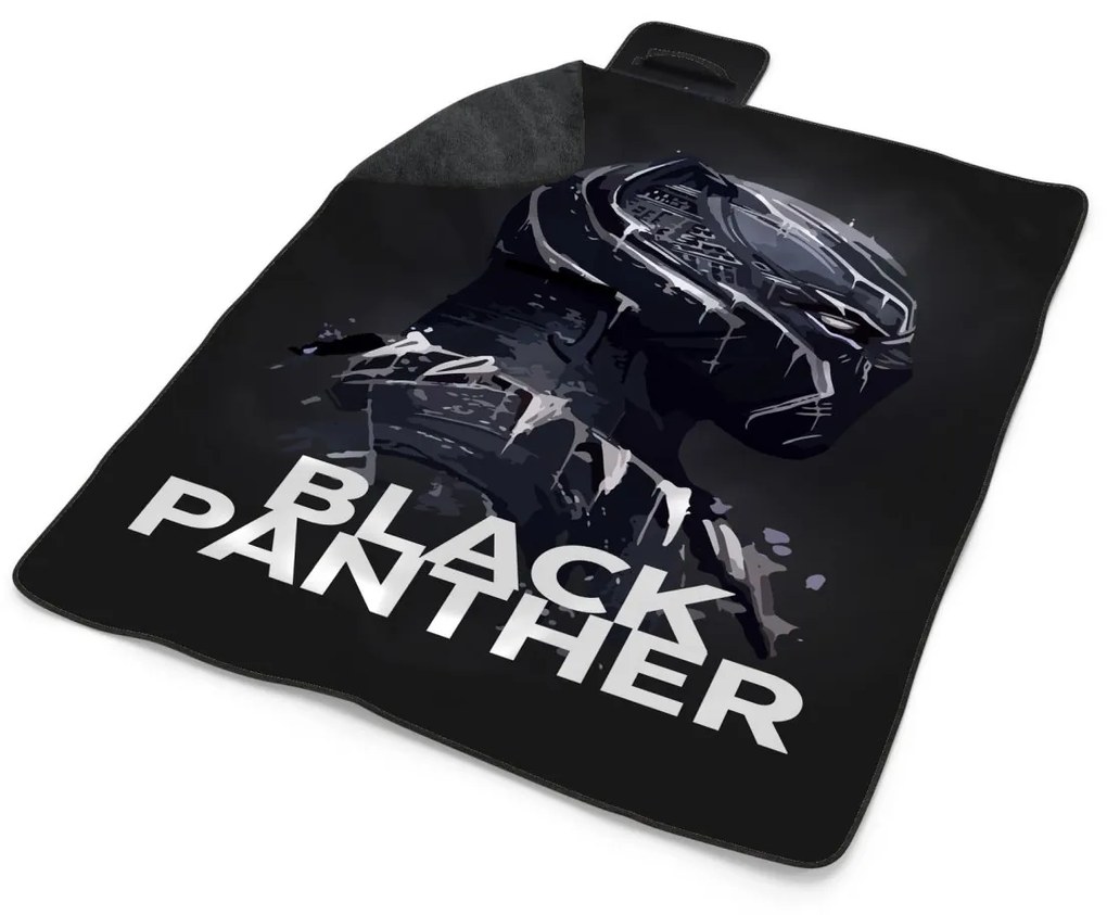 Sablio Plážová deka BLACK PANTHER z profilu Čierny: 200x140 cm