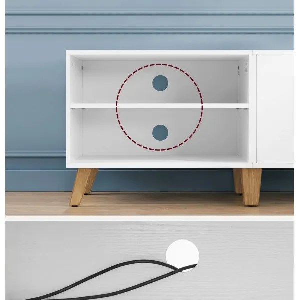 Televízny stolík BASTOR biely