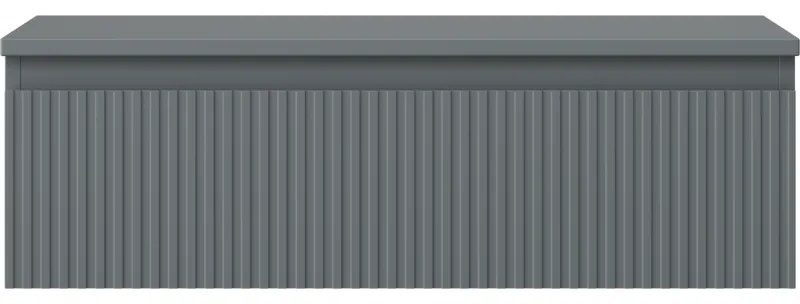 Mexen Rivel, kúpeľňová skrinka 80 cm s pracovnou doskou, 1 zásuvka, drážkovaná, grafitová matná, 91A20-08023-1-BFC66