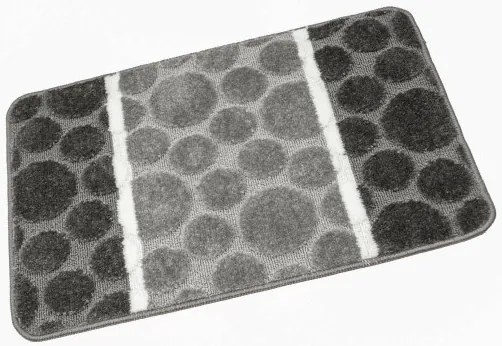 Kúpeľňový koberček SIENA sivý, bodky / pruhy