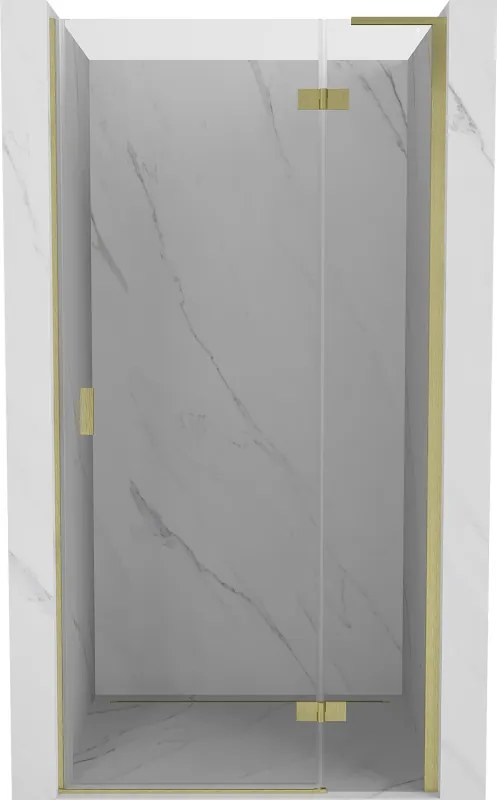 Mexen Mist-H L, 1-krídlové sprchové dvere pravé 90 cm, číre sklo, zlatý matný profil, 8A5L-090-000-55-00-P