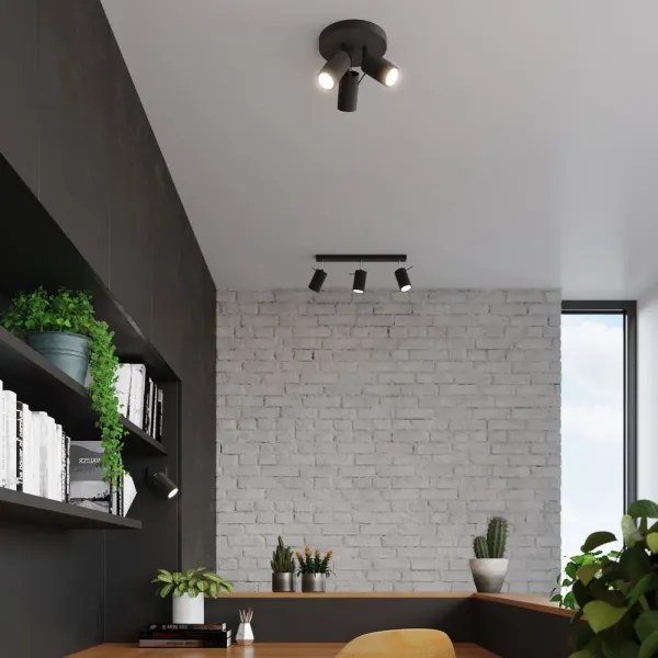 Sollux SL.1016 - Bodové svietidlo RING 3xGU10/10W/230V čierna