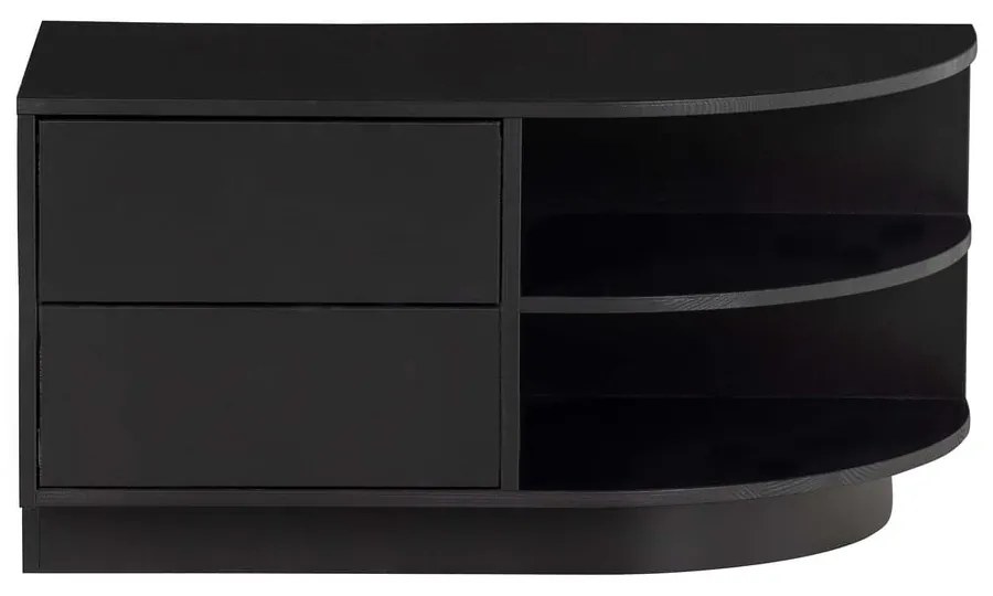 Čierny modulárny TV stolík z borovicového dreva 78x40 cm Finca – WOOOD