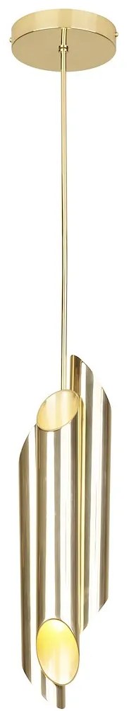 Závesné svietidlo Libra, 3x zlaté kovové tienidlo, g
