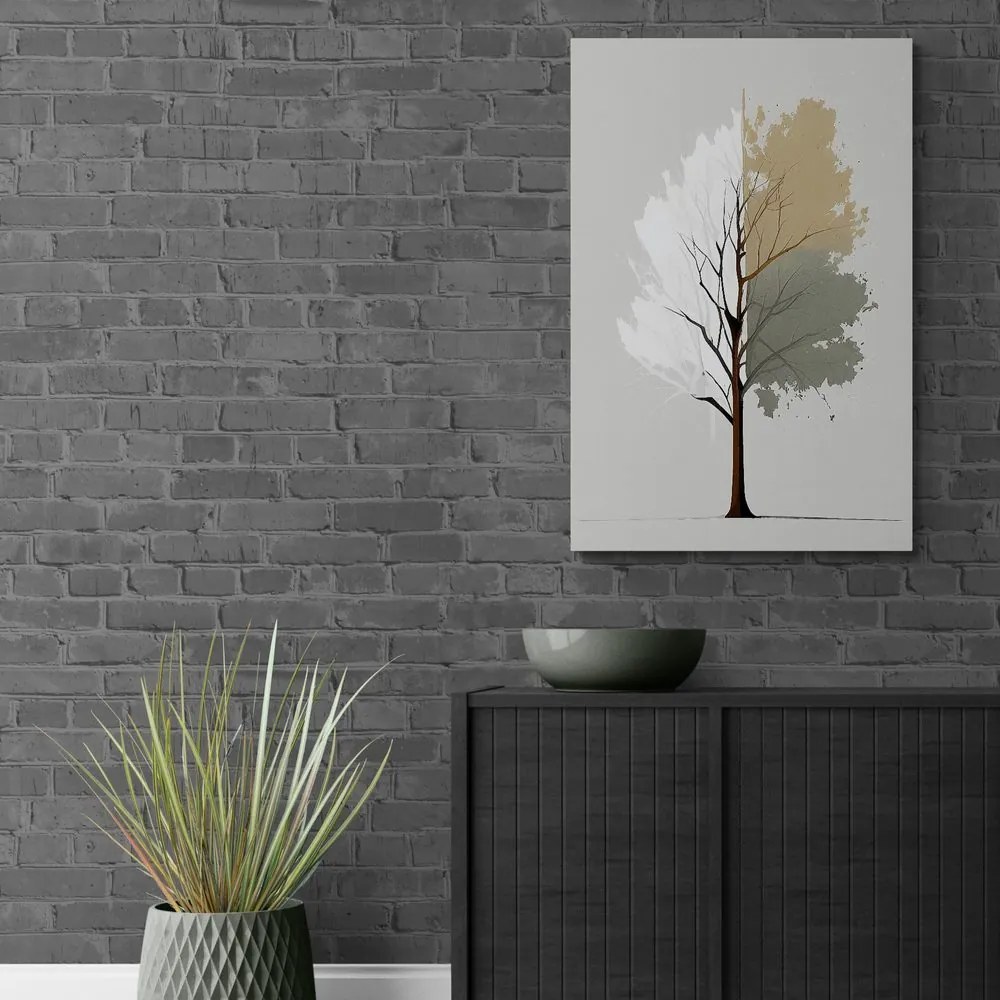 Obraz minimalistický viacfarebný strom