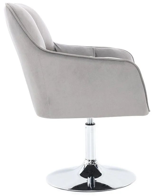 LuxuryForm DESIGN Kreslo AMALFI VELUR na striebornom tanieri - svetlosivé