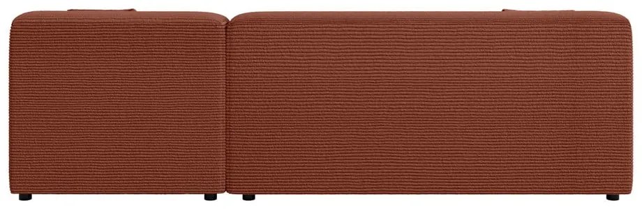 Menčestrová rohová pohovka v tehlovej farbe (pravý roh/s leňoškou) Martin – Ropez