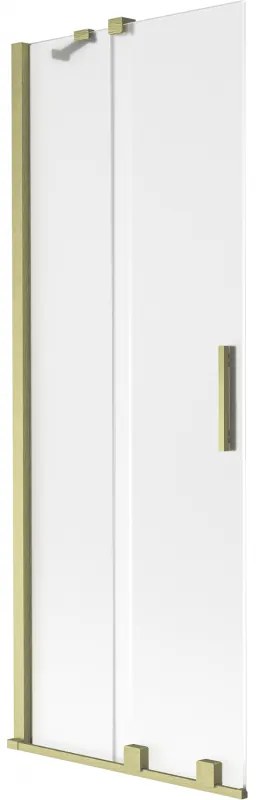 Mexen Velar, 2-krídlová posuvná vaňová zástena 70 x 150 cm, 8mm sklo námraza, zlatá matná, 896-070-000-31-55