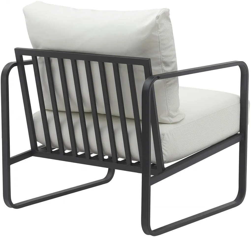 Design-Shop Kreslo Manea - koženka / kov - Biela