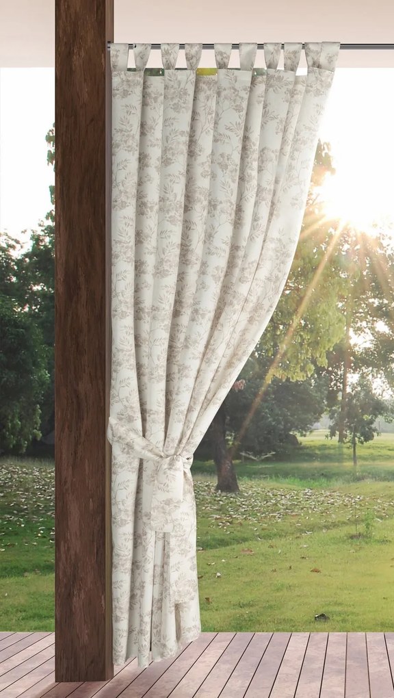 ZÁHRADNÝ VODEODOLNÝ ZÁVES NA PÚTKACH GARDEN 155X240 CM VZOROVANÁ