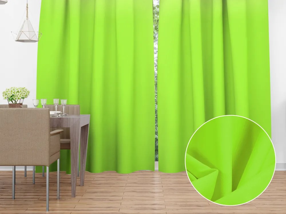 Biante Dekoračný záves Rongo RG-041 Žiarivý zelený 140x140 cm