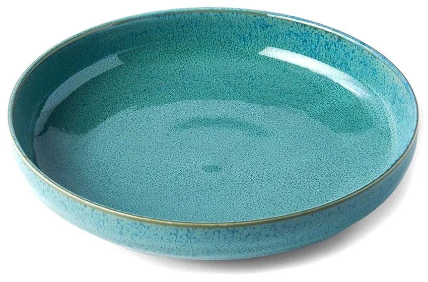 Tyrkysovomodrý hlboký keramický tanier ø 20 cm Peacock – MIJ