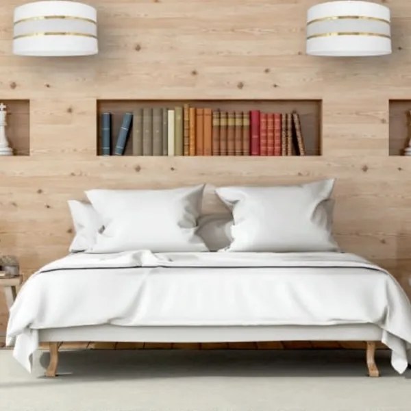 Luster na tyči HELEN 3xE27/15W/230V biela/zlatá