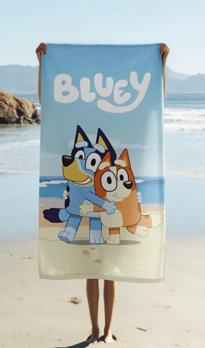 Jerry Fabrics Bavlnená froté osuška 70x140 cm - Bluey "Beach"