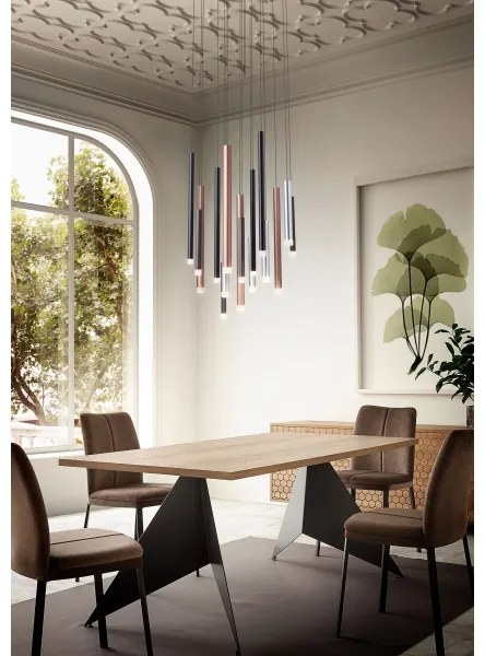 Redo 01-2060 - LED Luster na lanku MADISON 16xLED/4W/230V čierna