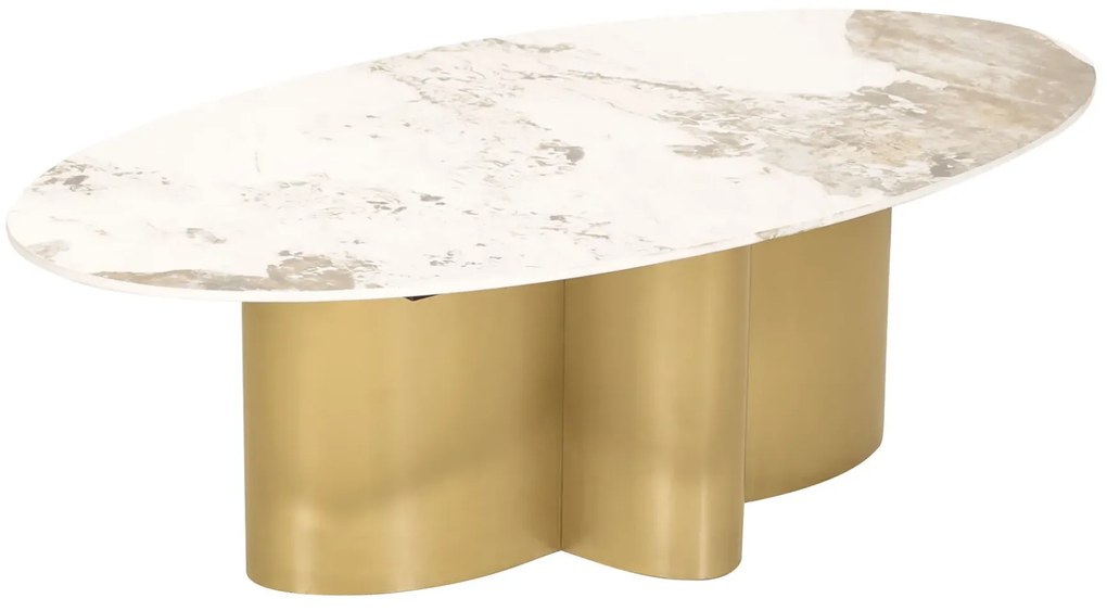 Konferenční stolek Modig 130 cm zlatý/mramor