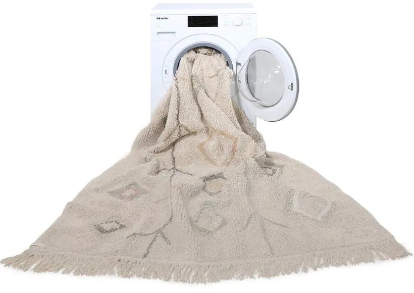 Béžový prateľný ručne tkaný bavlnený koberec 170x240 cm Kaarol Earth – Lorena Canals