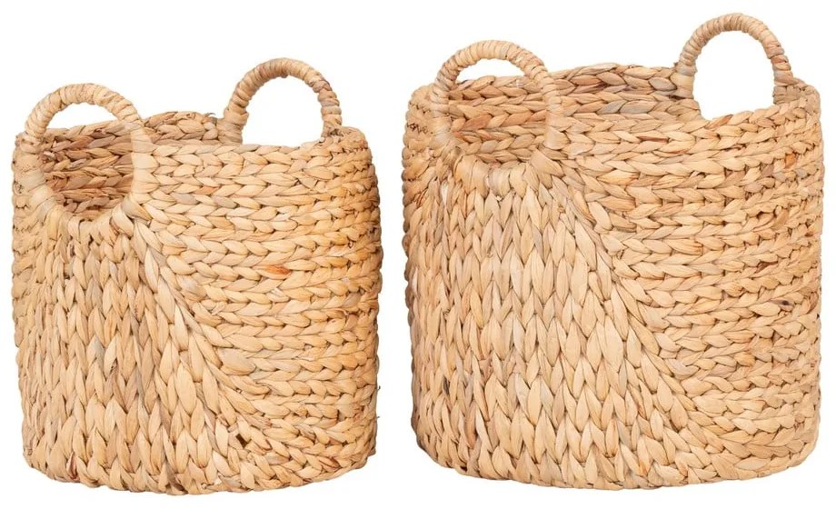 Košíky v súprave 2 ks z vodného hyacintu ø 35x37 cm Passo – House Nordic
