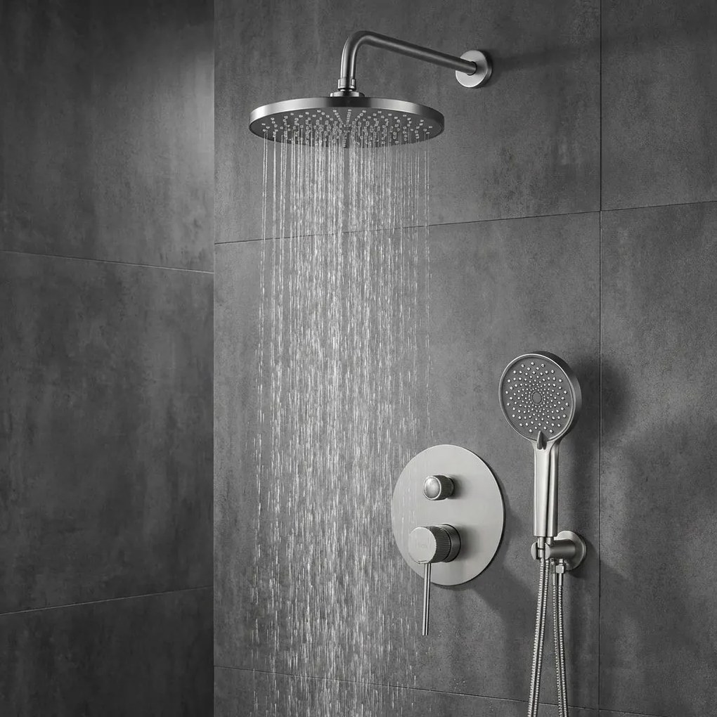 Rea Lungo Stripe, podomietková sprchová súprava + BOX, brúsená oceľ, REA-P9493