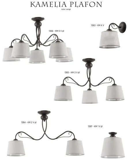 Jupiter 1363 - KM K V - Nástenné svietidlo KAMELIA 1xE27/60W/230V