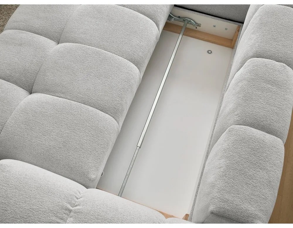 Svetlosivá ženilková rozkladacia/s úložným priestorom rohová pohovka (ľavý roh/do L) Everest – Bobochic Paris