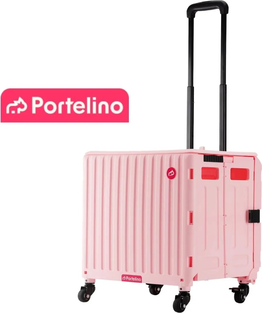 Portelino Skladací nákupný vozík PORTELINO, ružový