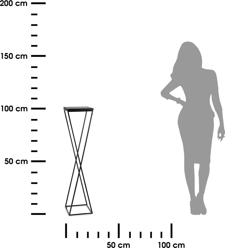 STOJAN NA KVETINÁČ LOFT6 100X24X24 CM ČIERNA