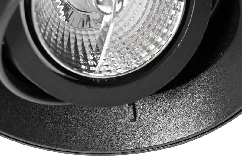 Moderné zapustené bodové svetlo čierne GU10 AR70 okrúhle bez rámu - Oneon