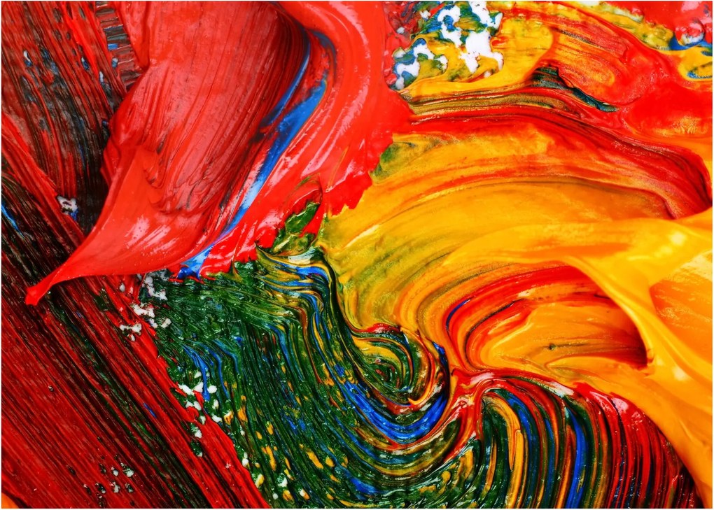 Obraz - Modrenie abstrakcie štetcom (70x50 cm)