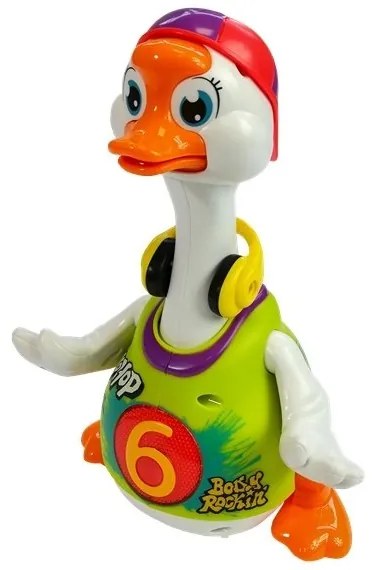 LEAN TOYS Vzdelávacia hus - spiera a tancuje - zelená