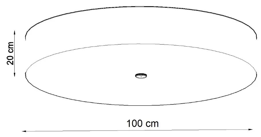 Stropné svietidlo Skala, 1x čierne textilné tienidlo, (biele sklo), (fi 100 cm)