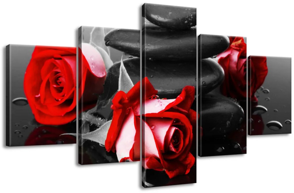 Gario Obraz na plátne Roses and spa - 5 dielny Rozmery: 125 x 70 cm