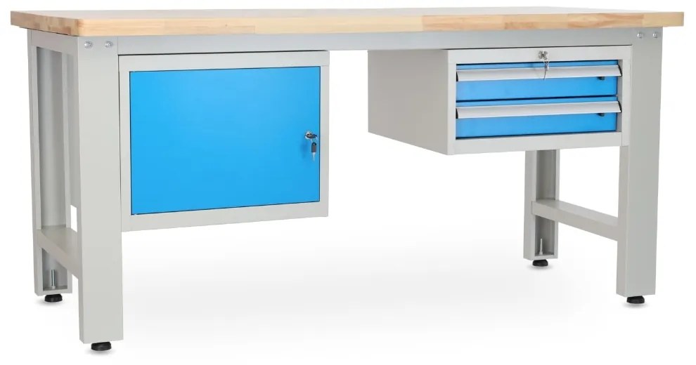 Dielenský stôl Solid OAK-12, 180 cm, 2 závesné boxy, dub