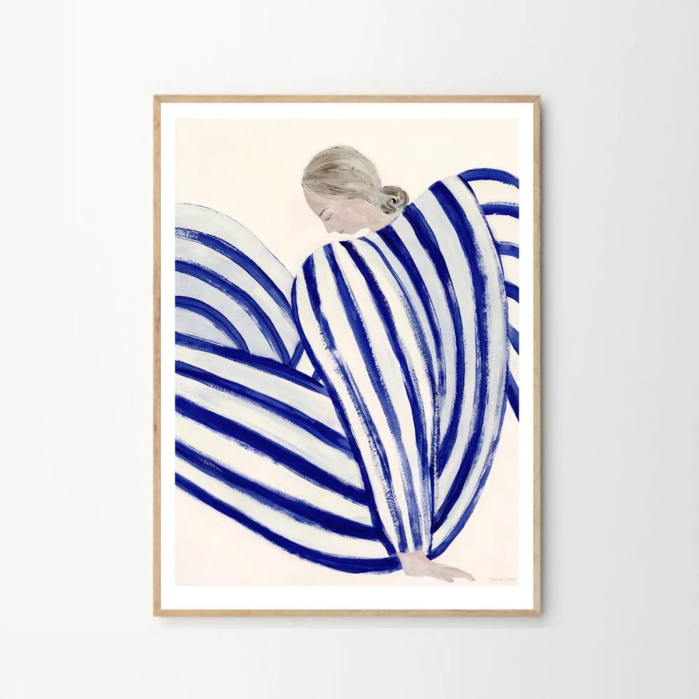 The Poster Club Plagát Blue Stripe At Concorde by Sofia Lind 50x70 cm